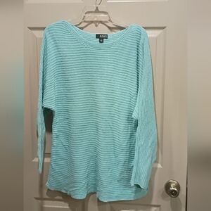 A.N.A. A New Approach Sky Blue Long Sleeve Knit Lightweight Sweater Plus Size 1x